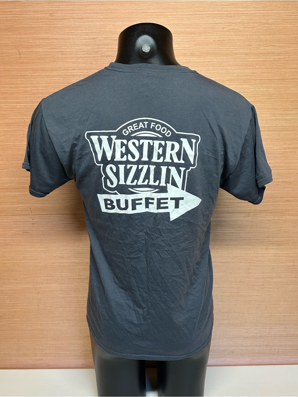 Western Sizzlin Buffet Gray Employee Work Short Sleeve T-Shirt Adult Size Medium